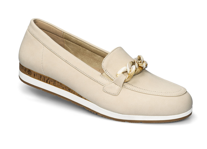 Instappers & veterschoenen - Comfortabele pantoffel in suèdelook, in Größe 036 bis 041, in Farbe BEIGE Ansicht 1