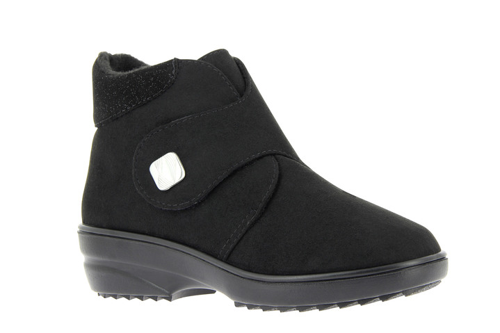 Schoenen & inlegzolen - Dameslaarzen met klittenband, in Größe 037 bis 042, in Farbe SCHWARZ