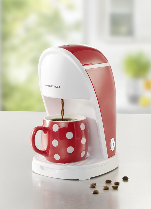 Koffieapparaten - 1-kops koffiezetapparaat voor snel koffiegenot, in Farbe ROOD Ansicht 1
