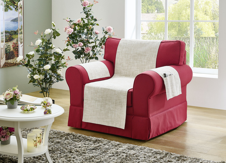 Grand foulards - Fauteuil-, bank- en armleuningbeschermers, in Größe 101 (fauteuilbeschermer, 50 x 140 cm) bis 865 (armsteunbeschermers, set van 2, 38x55 cm), in Farbe NATUUR Ansicht 1