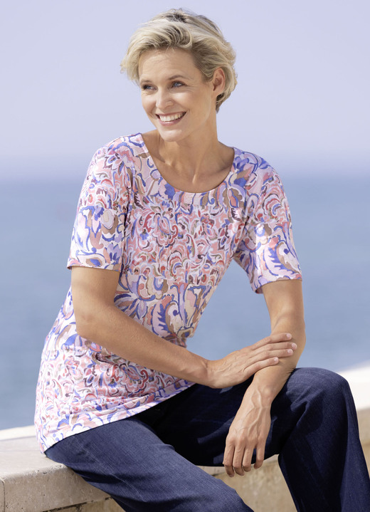 Shirts - Shirt, in Größe 038 bis 054, in Farbe ECRU-ROSÉ-BLEU Ansicht 1