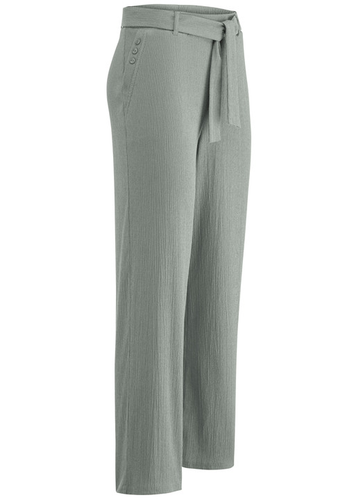 Broeken met elastische band - Broek met afneembare strikbanden, in Größe 018 bis 054, in Farbe OLIV Ansicht 1