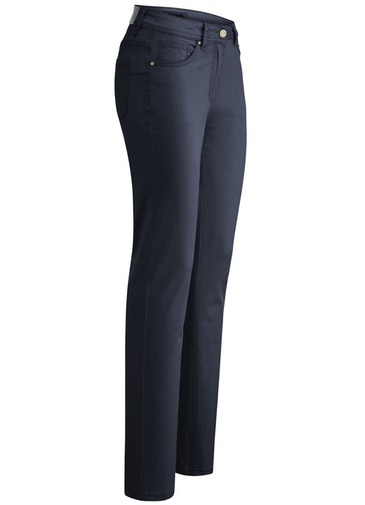 Broek met knoop- en ritssluiting - Jeans met push-up-effect, in Größe 018 bis 052, in Farbe MARINE Ansicht 1