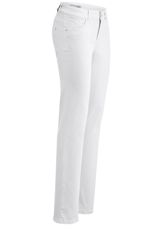 Broeken met elastische band - Magische jeans in 5-pocketsmodel, in Größe 017 bis 050, in Farbe WEISS Ansicht 1