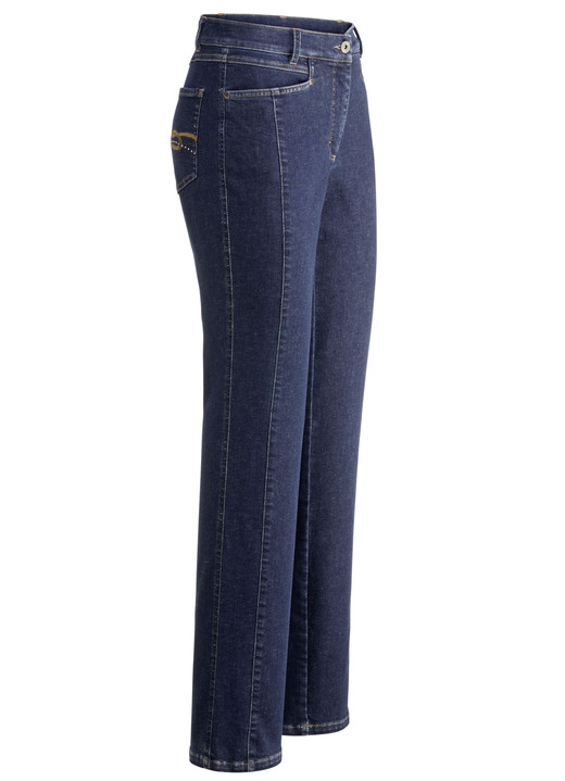 Broek met knoop- en ritssluiting - 4-pocket spijkerbroek, in Größe 018 bis 052, in Farbe DUNKELBLAU Ansicht 1
