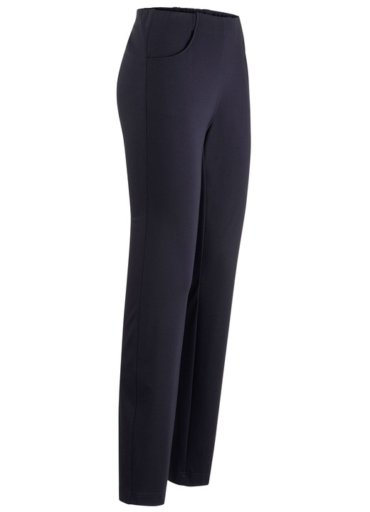 Broeken met elastische band - Broek met uitgesneden tailleband Broeken met elastische band - Broek met uitgesneden tailleband, in Größe 018 bis 052, in Farbe MARINE