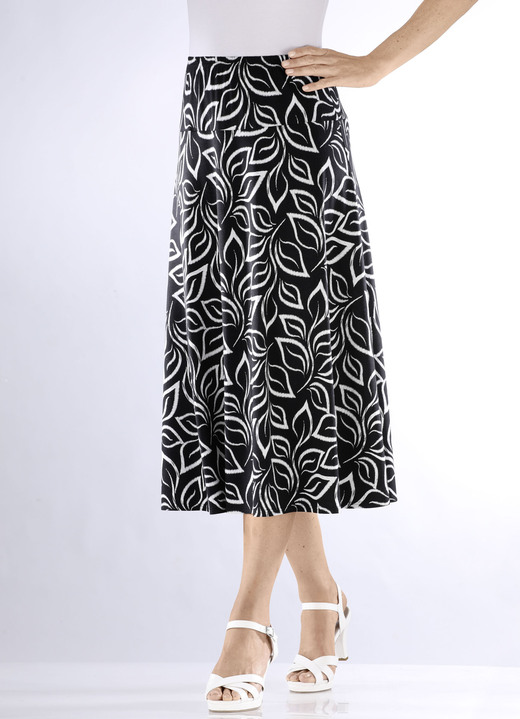 Multicolor - Rok in lichte plaatvorm, in Größe 018 bis 054, in Farbe SCHWARZ-WEISS Ansicht 1