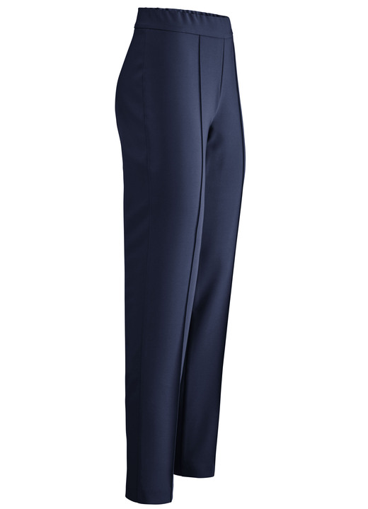 Broeken met elastische band - Broek met smalle zoom, in Größe 018 bis 052, in Farbe MARINE Ansicht 1