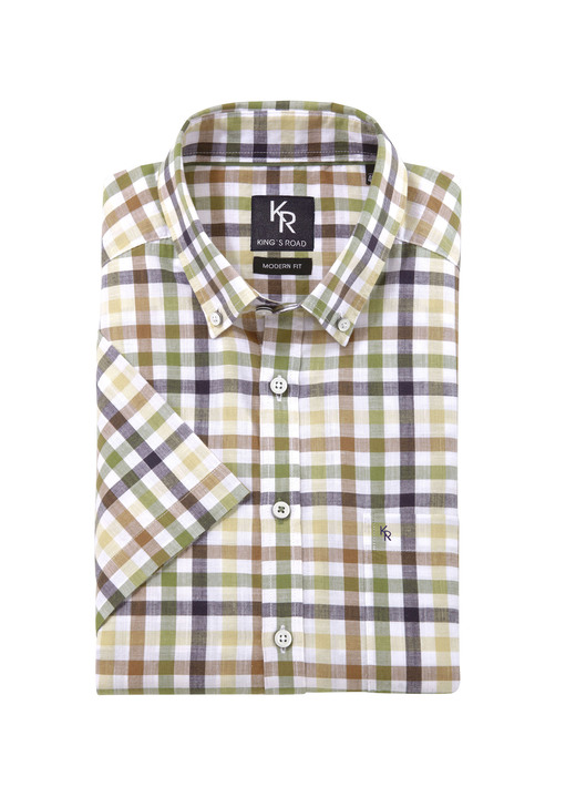 Businesshemden - Shirt, in Größe (M 39/40) bis XXL (45/46), in Farbe GRÜN-MARINE KARIERT Ansicht 1