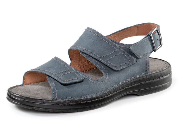 Sandalen & slippers - GINO GALANTE sandaal van gevet, geschaduwd rundnubuckleer, in Größe 040 bis 047, in Farbe JEANS Ansicht 1