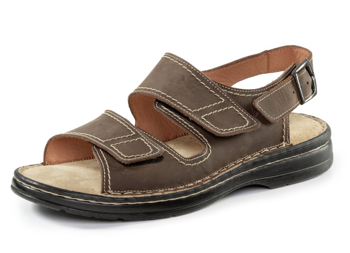 Sandalen & slippers - GINO GALANTE Sandale aus gefettetem, schattiertem Rind-Nubukleder, in Größe 040 bis 047, in Farbe TABAKBRAUN Ansicht 1