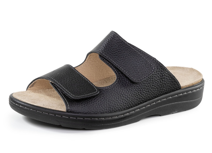 Sandalen & slippers - GINO GALANTE muiltjes van generfd nappaleer, in Größe 040 bis 047, in Farbe SCHWARZ Ansicht 1