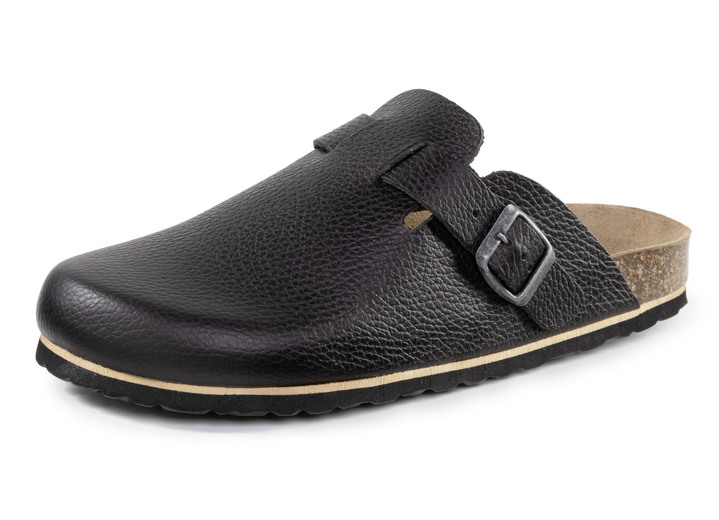 Sandalen & slippers - GINO GALANTE Clog aus schattiertem, genarbtem Rindleder, in Größe 040 bis 047, in Farbe ZWART Ansicht 1