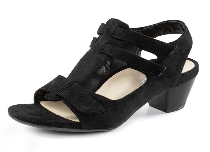 Sandalen & slippers - Andrea Conti sandaal gemaakt van velours materiaal, in Größe 036 bis 042, in Farbe SCHWARZ Ansicht 1