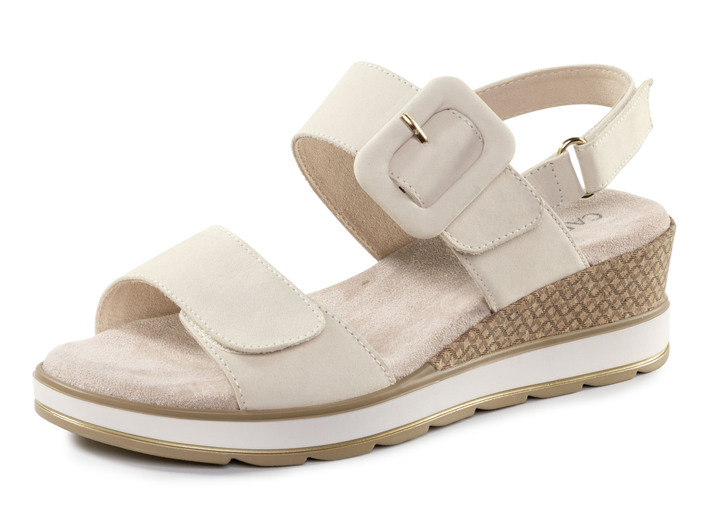 Sandalen & slippers - ELENA EDEN sandalen van fijn nubuckleer, in Größe 036 bis 042, in Farbe ECRU Ansicht 1