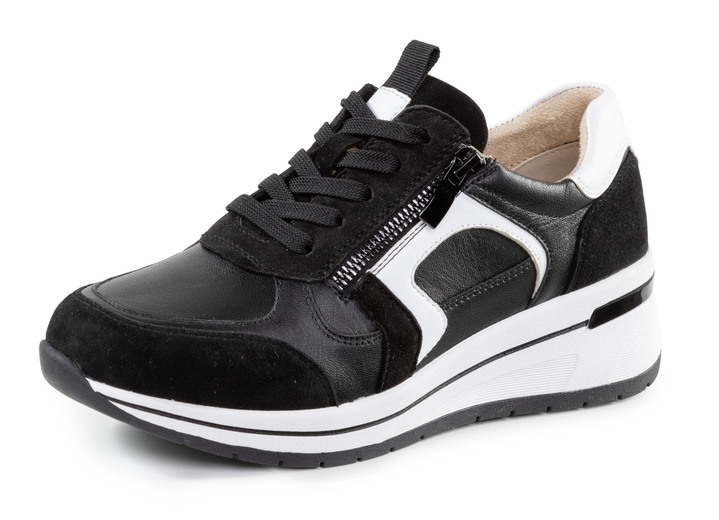 Instappers & veterschoenen - ELENA EDEN, stijlvolle damessneakers, breedte H, met uitneembaar voetbed, in Größe 036 bis 042, in Farbe SCHWARZ-WEISS Ansicht 1