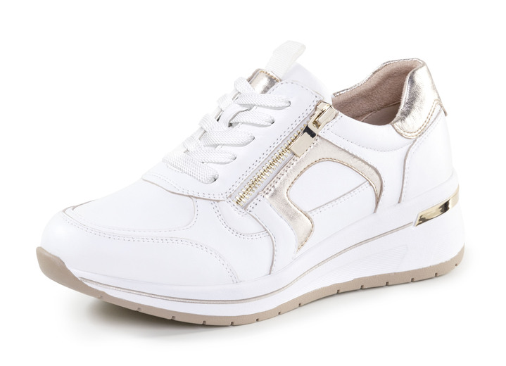 Instappers & veterschoenen - ELENA EDEN, stijlvolle damessneakers, breedte H, met uitneembaar voetbed, in Größe 036 bis 042, in Farbe WEISS-GOLD Ansicht 1
