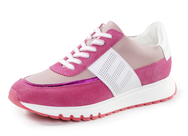 Instappers & veterschoenen - ELENA EDEN Sneaker mit Zier-Perforation, in Größe 036 bis 042, in Farbe ROZE-WIT Ansicht 1