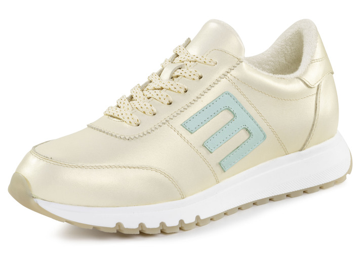 Instappers & veterschoenen - ELENA EDEN sneakers van glanzend nappaleer, in Größe 036 bis 042, in Farbe CHAMPAGNE Ansicht 1