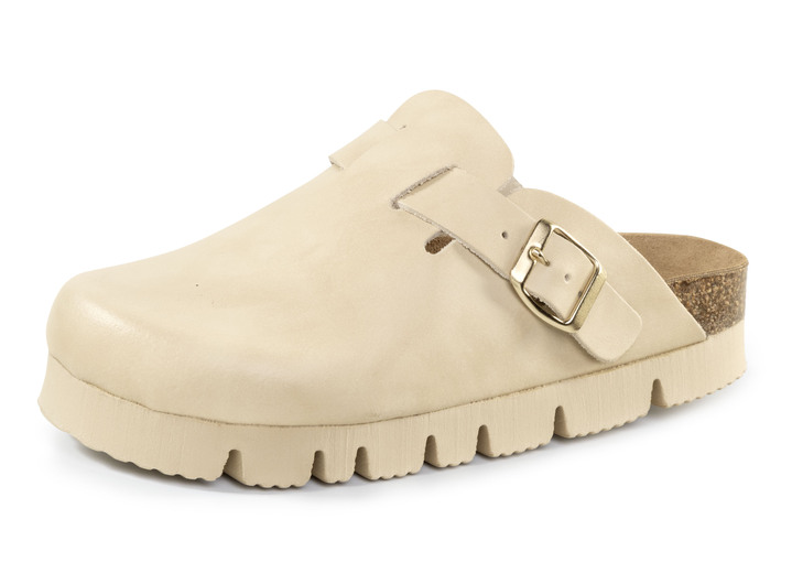 Sandalen & slippers - ELENA EDEN Clog aus Nappaleder, in Größe 036 bis 042, in Farbe BEIGE Ansicht 1