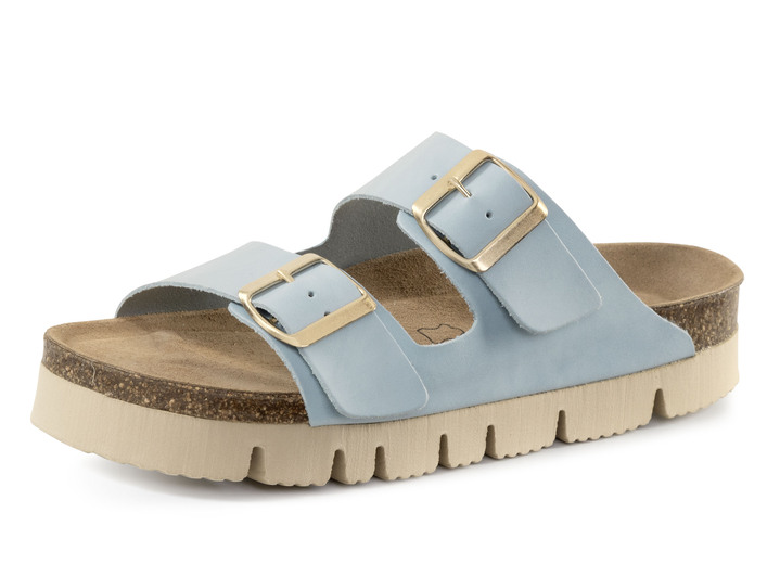Sandalen & slippers - ELENA EDEN gemaakt van nappaleer, in Größe 036 bis 042, in Farbe HELLBLAU Ansicht 1