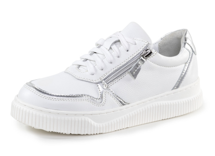 Instappers & veterschoenen - ELENA EDEN sneakers met contrasterende biezen, in Größe 036 bis 042, in Farbe WIT Ansicht 1