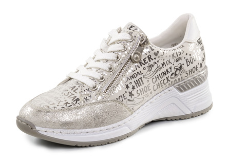 Rieker vetersneakers gemaakt van bedrukt synthetisch materiaal