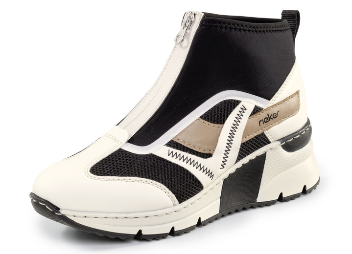 Laarzen & laarsjes - Rieker laarsje met schacht van elastisch textiel, in Größe 036 bis 042, in Farbe CREME-SCHWARZ-BRAUN Ansicht 1