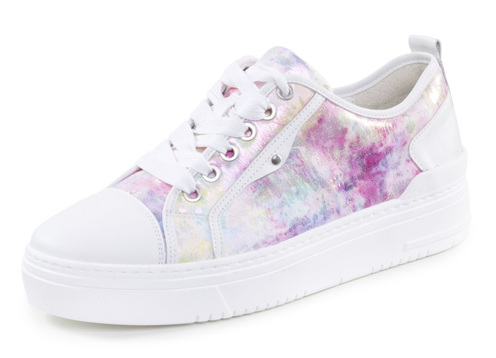 Instappers & veterschoenen - Waldläufer veter sneakers met speelse print, in Größe 3 1/2 bis 8, in Farbe WEISS-MULTICOLOR Ansicht 1
