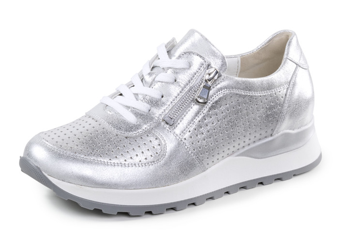 Instappers & veterschoenen - Waldläufer veterschoenen van nappaleer, in Größe 3 1/2 bis 8, in Farbe ZILVER Ansicht 1