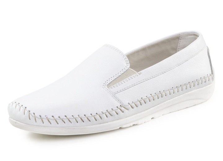 Instappers & veterschoenen - ELENA EDEN pantoffels met elastische zijkanten, in Größe 036 bis 042, in Farbe WEISS Ansicht 1