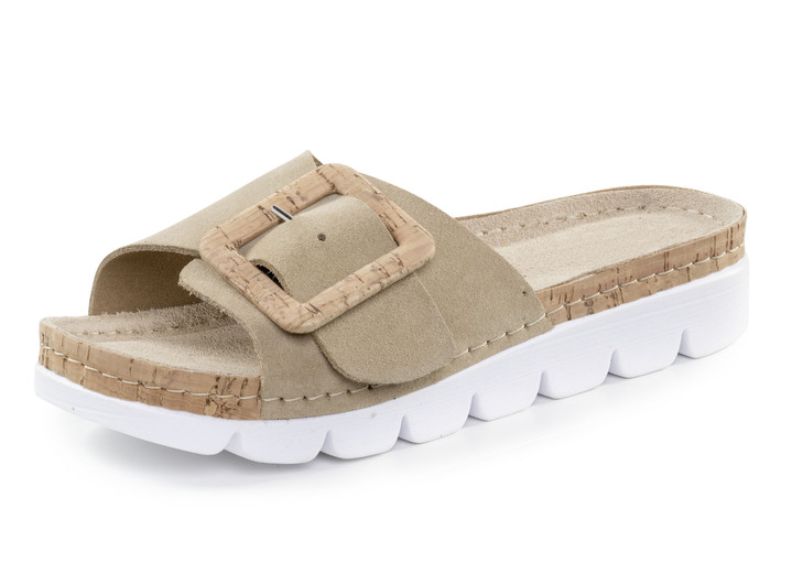 Sandalettes & slippers - ELENA EDEN muiltjes gemaakt van zacht suède, in Größe 036 bis 042, in Farbe SAND Ansicht 1