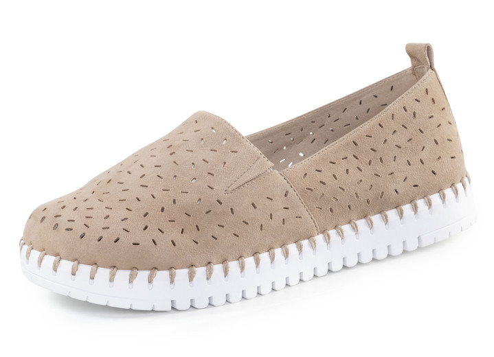 Instappers & veterschoenen - ELENA EDEN, zomerse damespantoffels, breedte H, met uitneembaar voetbed, in Größe 036 bis 042, in Farbe TAUPE Ansicht 1