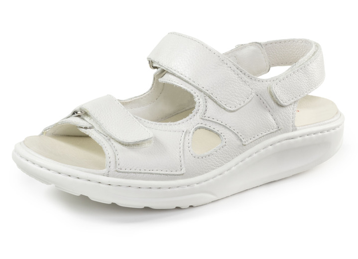 Sandalettes & slippers - Waldläufer klittenbandsandaal met afrolfunctie, in Größe 3 1/2 bis 8, in Farbe NATUURWIT Ansicht 1