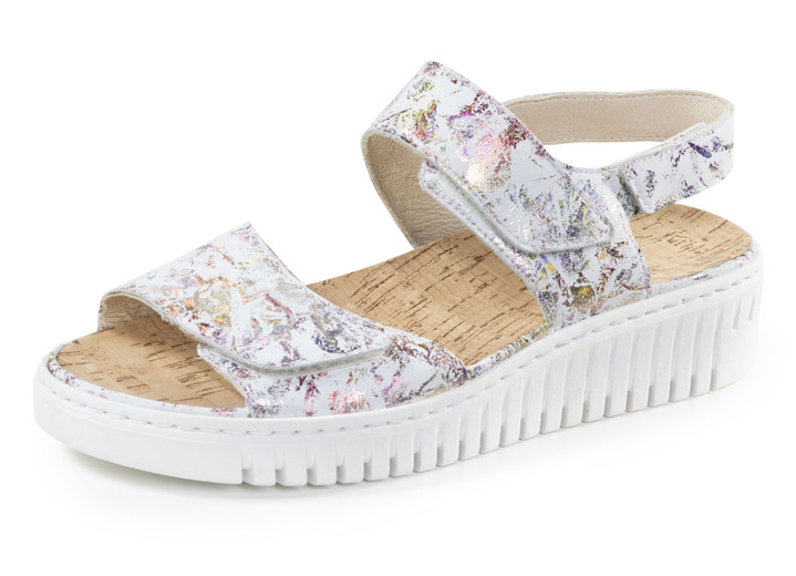 Sandalen & slippers - Ranger sandaal van glanzend geprint nubuckleer, in Größe 3 1/2 bis 8, in Farbe ECRU-BUNT Ansicht 1