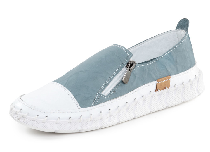 Instappers & veterschoenen - pantoffel, in Größe 036 bis 041, in Farbe JEANS-WEISS Ansicht 1