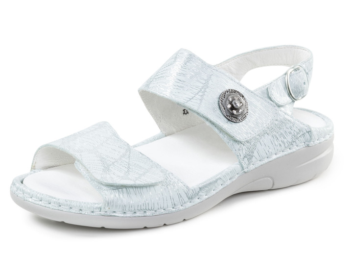 Sandalen & slippers - Waldläufer sandaal met metalen decoratie met glittersteentjes, in Größe 4 bis 8 1/2, in Farbe MATTSILBER Ansicht 1