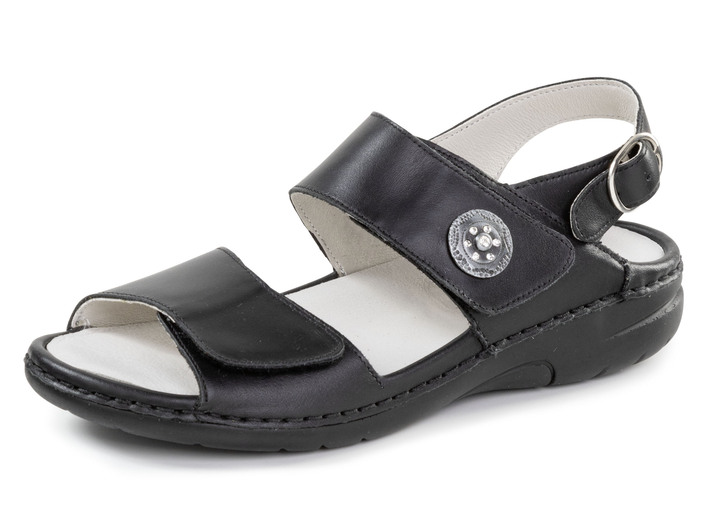 Sandalen & slippers - Ranger sandaal met metalen sieraden met strass steentjes, in Größe 4 bis 8 1/2, in Farbe SCHWARZ Ansicht 1