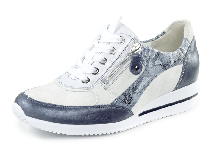 Instappers & veterschoenen - Waldläufer sneakers gemaakt van een fijne leer-materiaalmix, in Größe 3 1/2 bis 8, in Farbe JEANS-NATURWEISS Ansicht 1