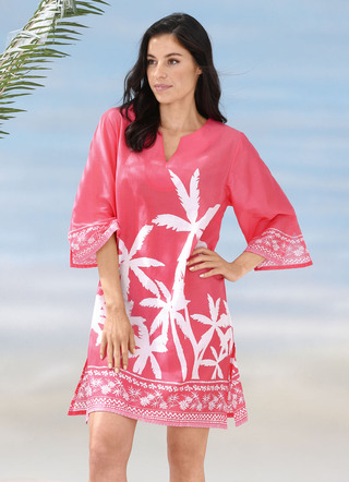Tuniek met palmprint, puur katoen