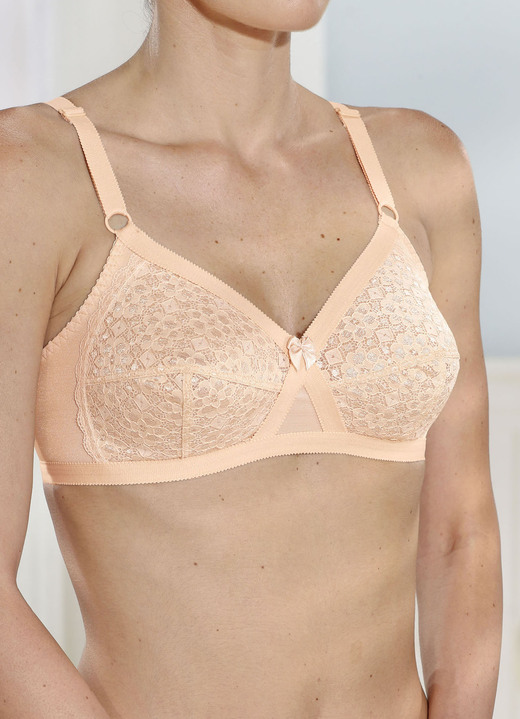BH zonder beugel - BH, in Größe 075 bis 095, in Cup C, in Farbe 1X BEIGE, 1X WEISS Ansicht 1