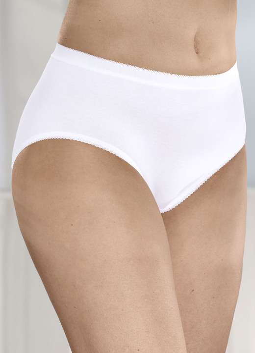 Slips - Pack van drie slips van Speidel met biologisch katoen, in Größe L (44/46) bis XL (48/50), in Farbe WIT