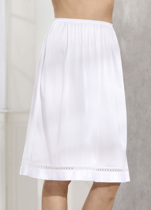 Slips & petticoats - Halve rok met kanten band, in Größe 036 bis 056, in Farbe WIT Ansicht 1