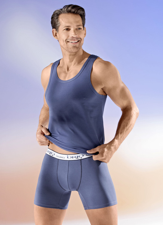 Onderhemden - Set van drie okseltopjes, in Größe 005 bis 011, in Farbe 2X INDIGOBLAU, 1X NAVY Ansicht 1