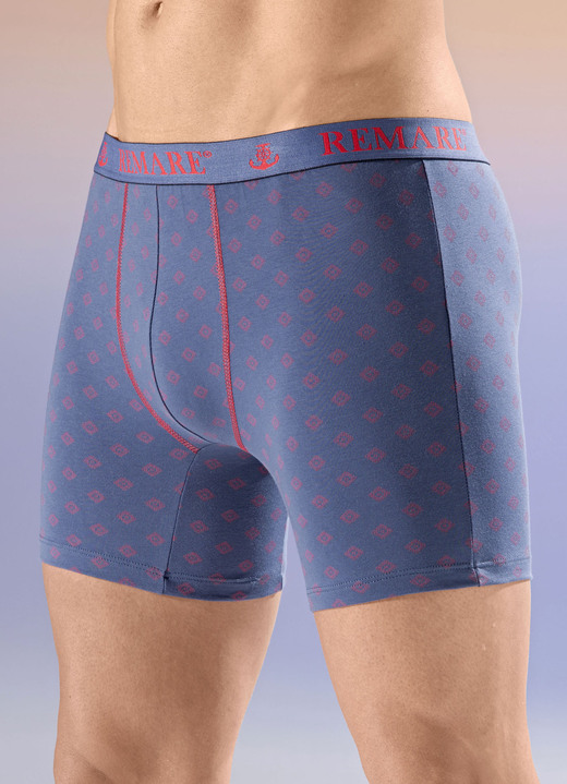 Pants & boxershorts - Vier pakjes broeken, in Größe 005 bis 011, in Farbe 2X INDIGO BLAUW-ROOD, 2X EENKLEURIG INDIGO BLAUW