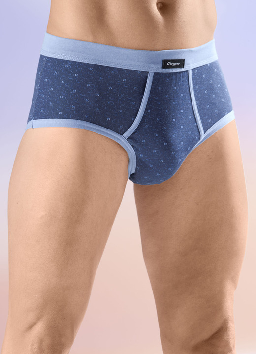 Slips & broeken - Set van vier slips met zachte tailleband, in Größe 005 bis 011, in Farbe 2X MARINE-HELLBLAU, 2X HELLBLAU-MARINE