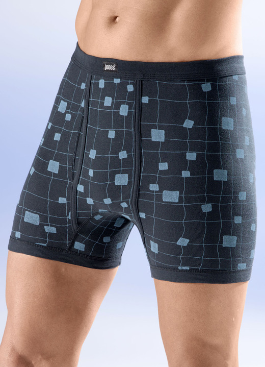 Slips & broeken - Viererpack Unterhosen mit Alloverdessin, in Größe 005 bis 014, in Farbe 2X ANTRACIET-POVE BLAUW, 2X ANTRACIET-ROBIJNROOD Ansicht 1