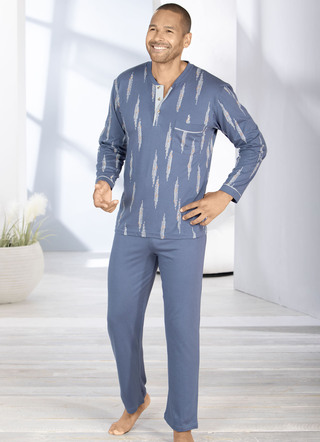 Pyjama met knoopsluiting en open uiteinden