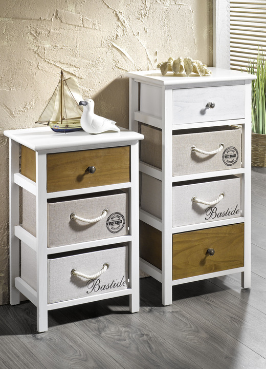 Meubels - Handgemaakte ladekast, in Farbe WEISS-BRAUN, in Ausführung Commode met 3 lades Ansicht 1