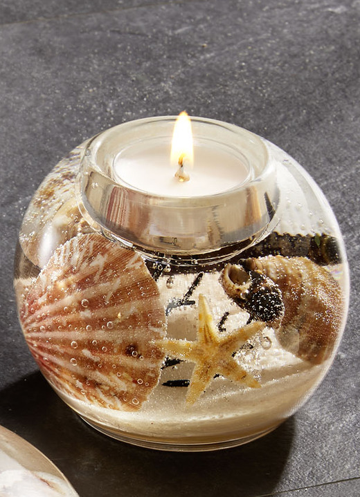 Badkamer-accessories - Theelichthouder van mondgeblazen glas, in Farbe BEIGE ZAND, in Ausführung Theelichthouder bol Ansicht 1